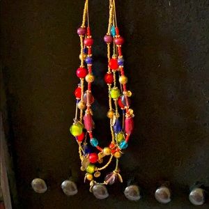 Vintage Colorful Stone and Beaded Necklace